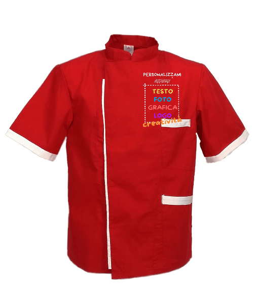 Casacca giacca da uomo per pizzaiolo taglie da S a XXL made in italy personalizzazione inclusa M rosso